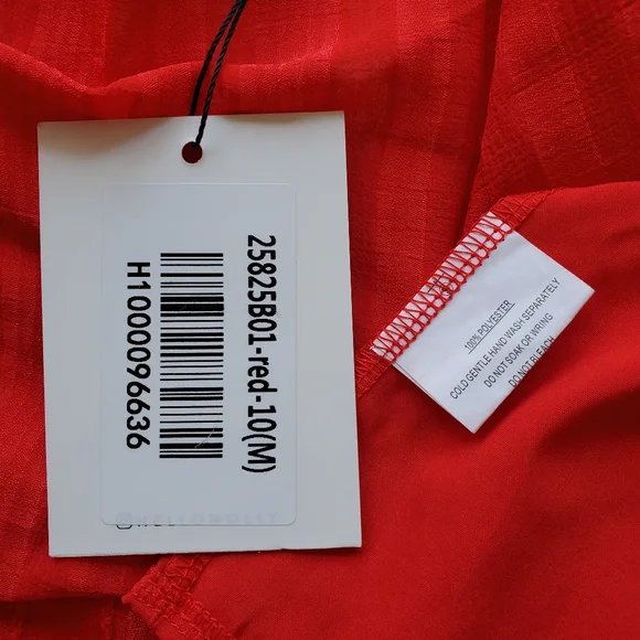 Hello Molly Waiting To Find You Red Mini Wrap Dress NWT - Picture 7 of 10